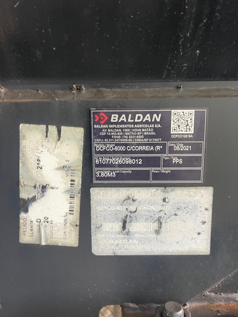 DISTRIBUIDOR DE CALCÁRIO E ADUBO ORGÃNICO BALDAN DCFco 8000 